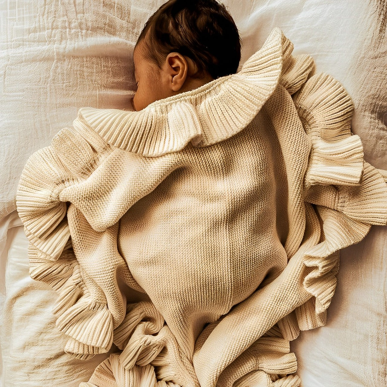 Ruffle Knitted Blanket