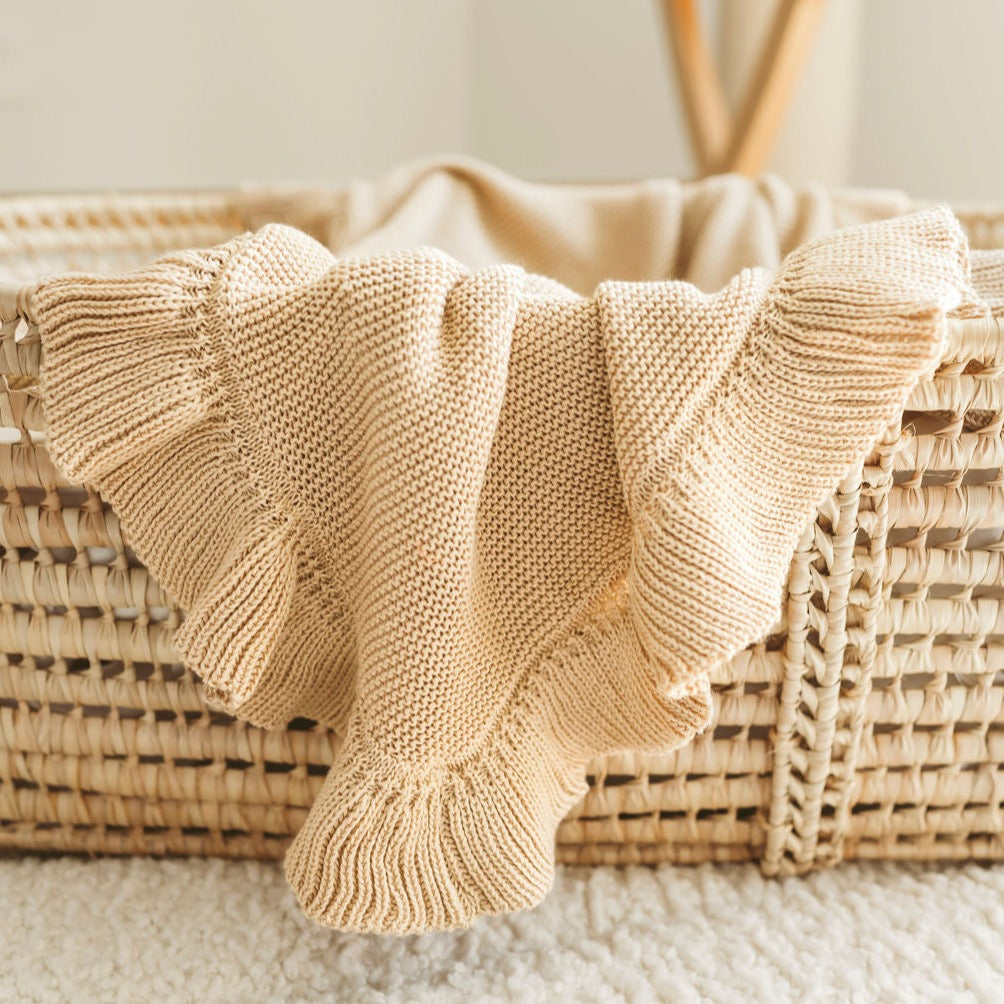 Ruffle Knitted Blanket