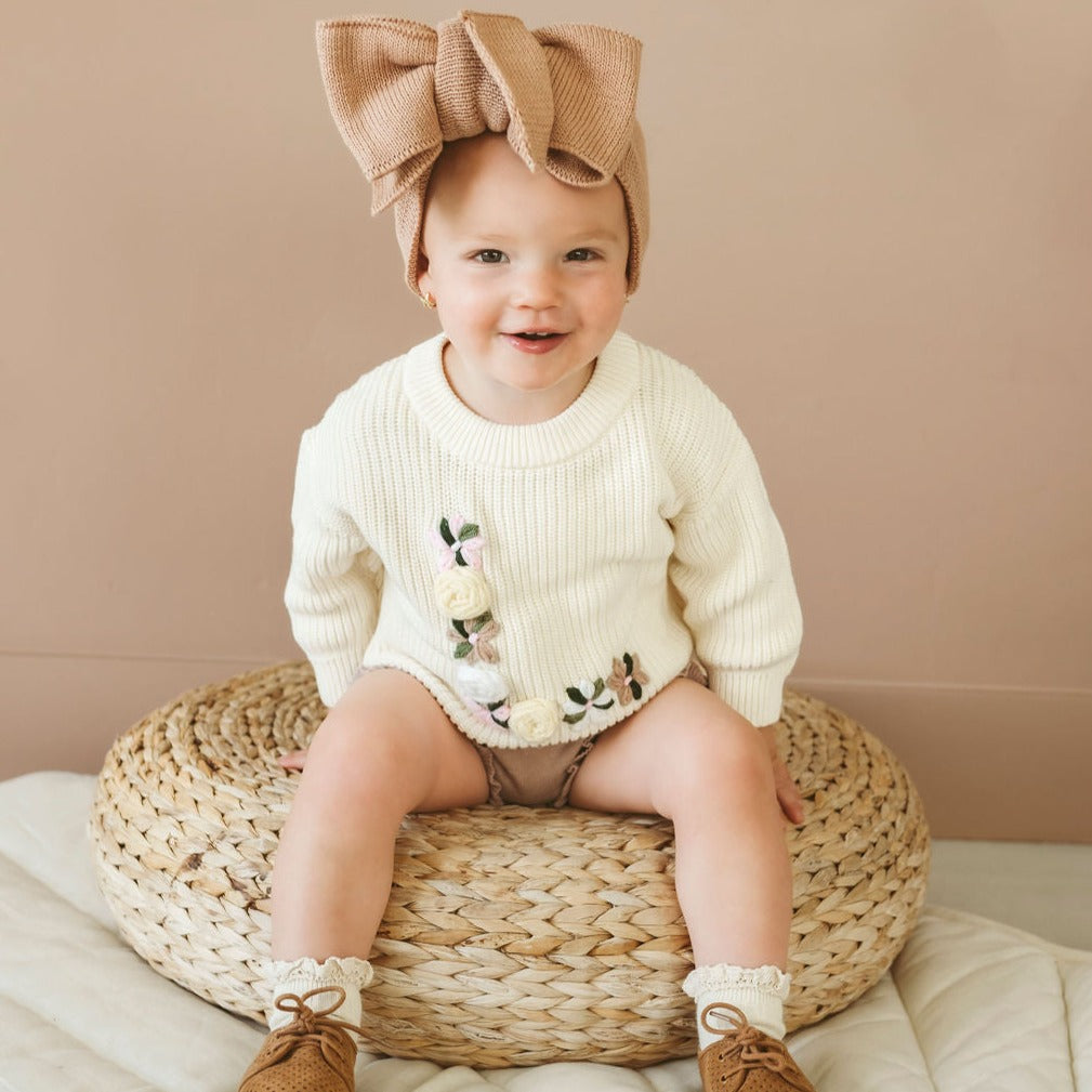 Hand-Embroidered Baby Sweater "L"