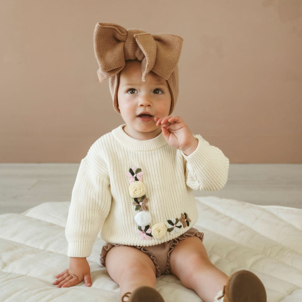 Hand-Embroidered Baby Sweater "L"