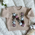 Load image into Gallery viewer, Hand-Embroidered Baby Sweater "N"
