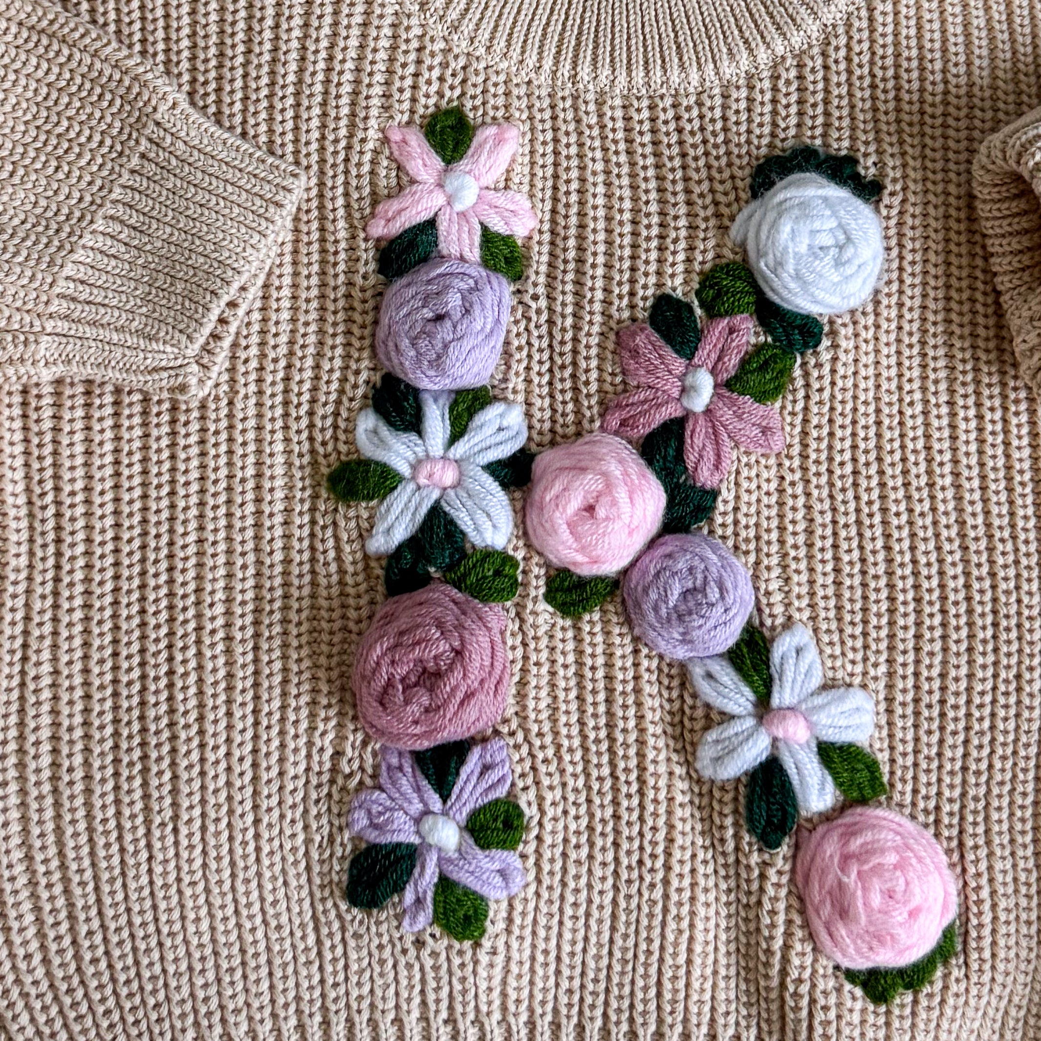 Hand-Embroidered Baby Sweater "K"