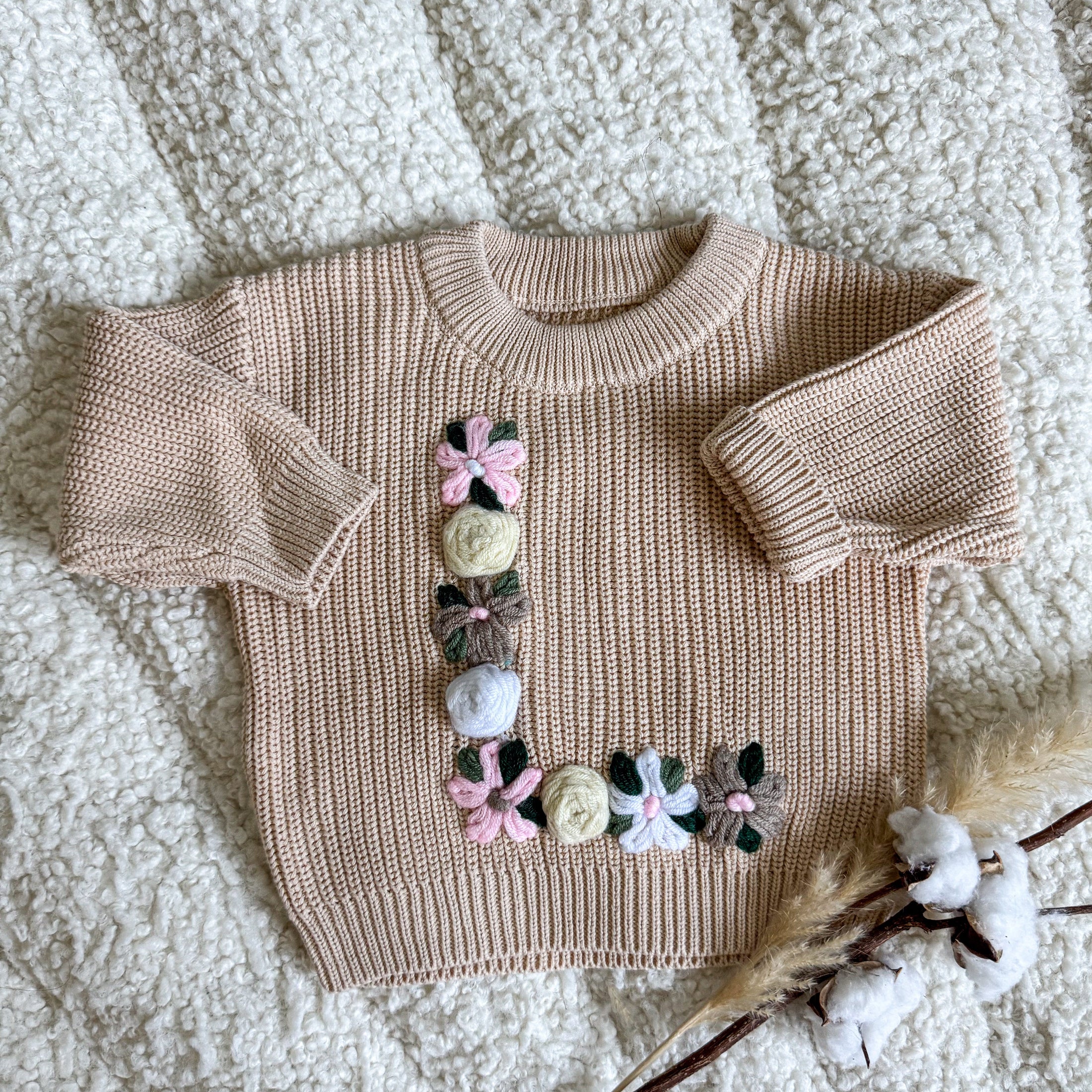 Hand-Embroidered Baby Sweater "L"