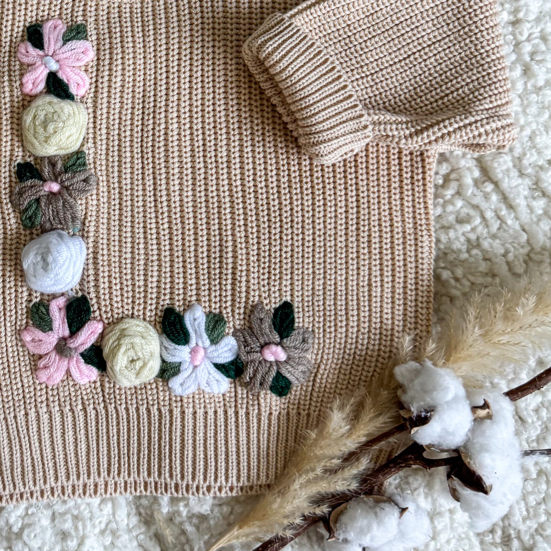 Hand-Embroidered Baby Sweater "L"