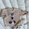 Load image into Gallery viewer, Hand-Embroidered Baby Sweater "I"
