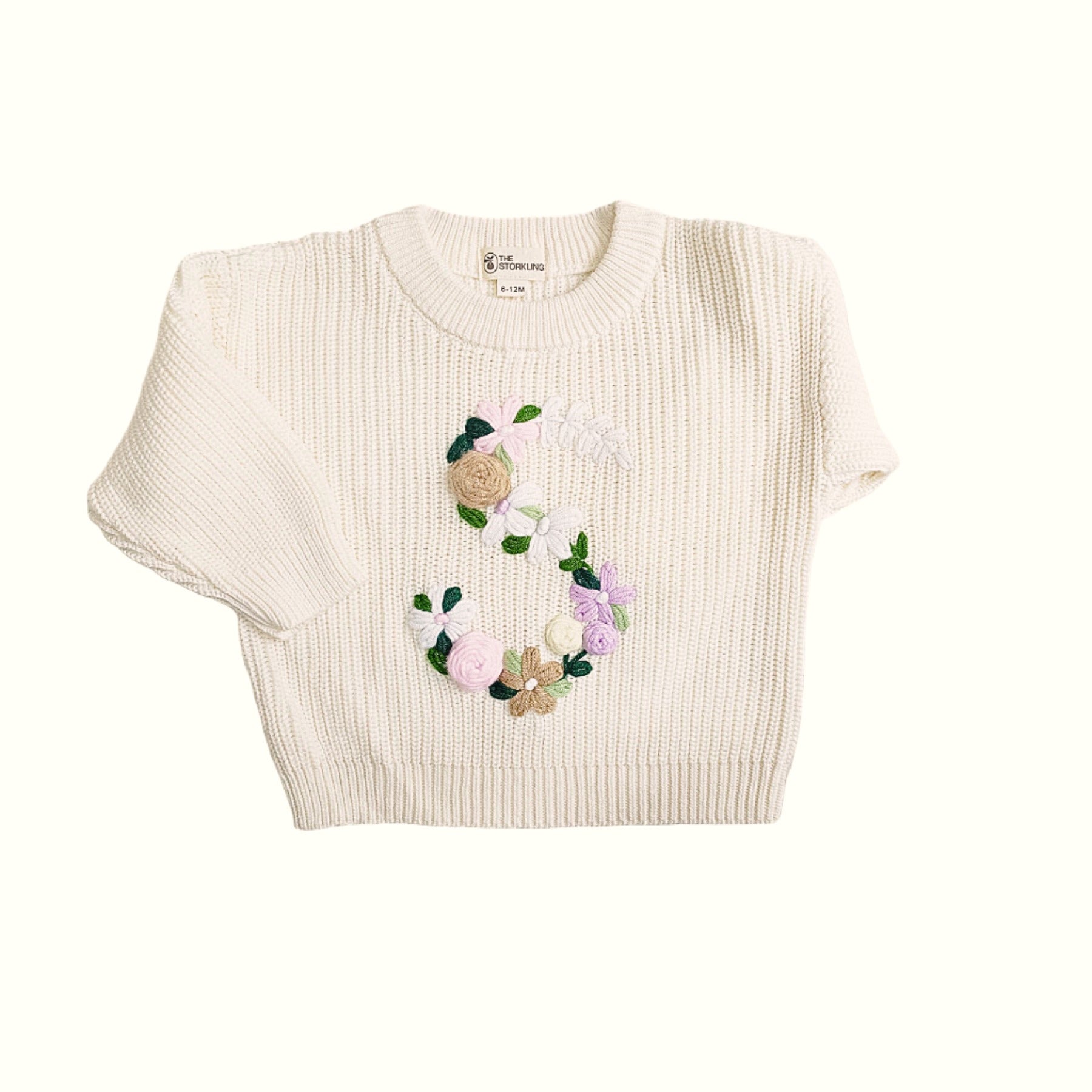 Hand-Embroidered Baby Sweater "S"