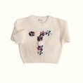 Load image into Gallery viewer, Hand-Embroidered Baby Sweater "T"
