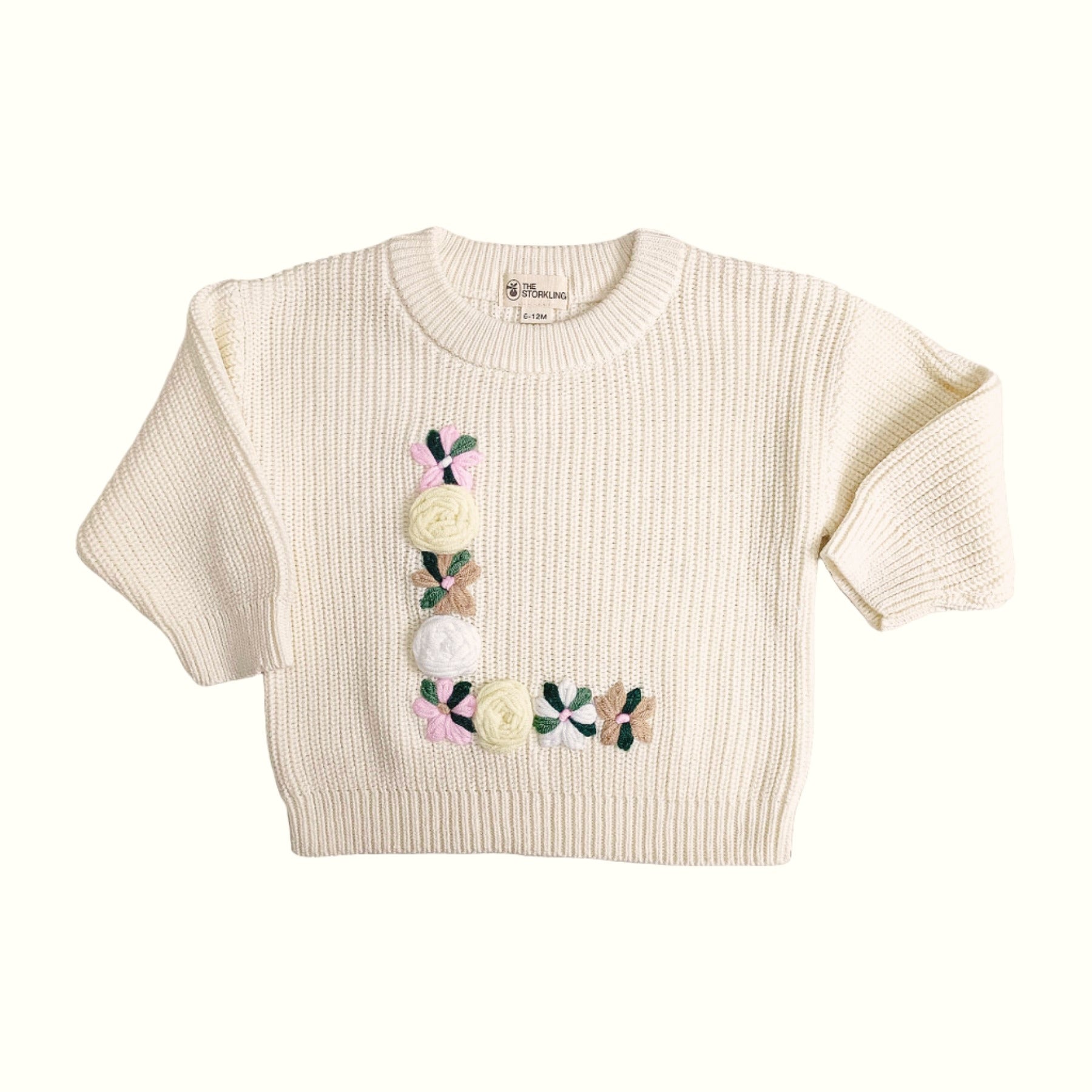 Hand-Embroidered Baby Sweater "L"