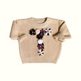 Load image into Gallery viewer, Hand-Embroidered Baby Sweater "T"
