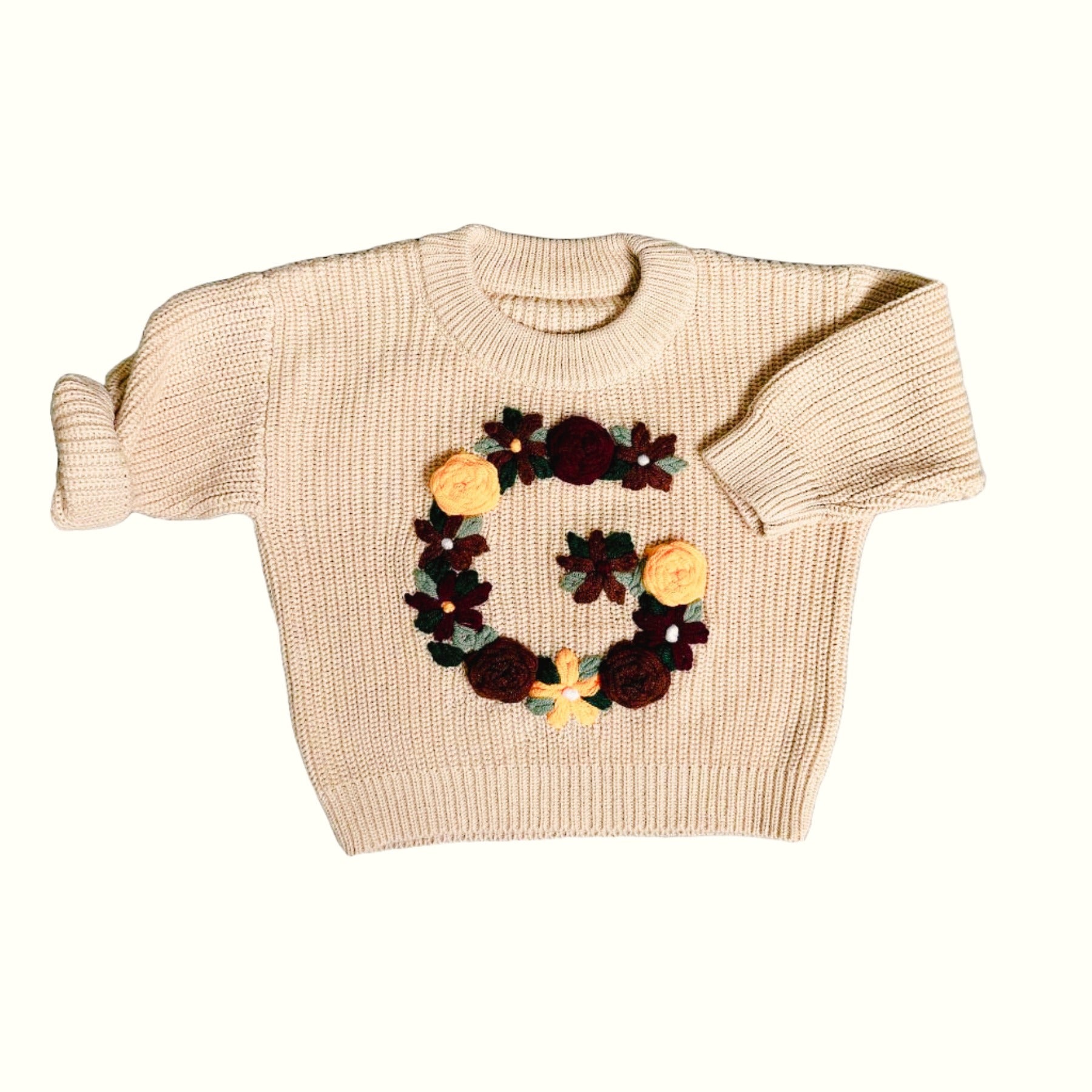 Hand-Embroidered Baby Sweater "G"