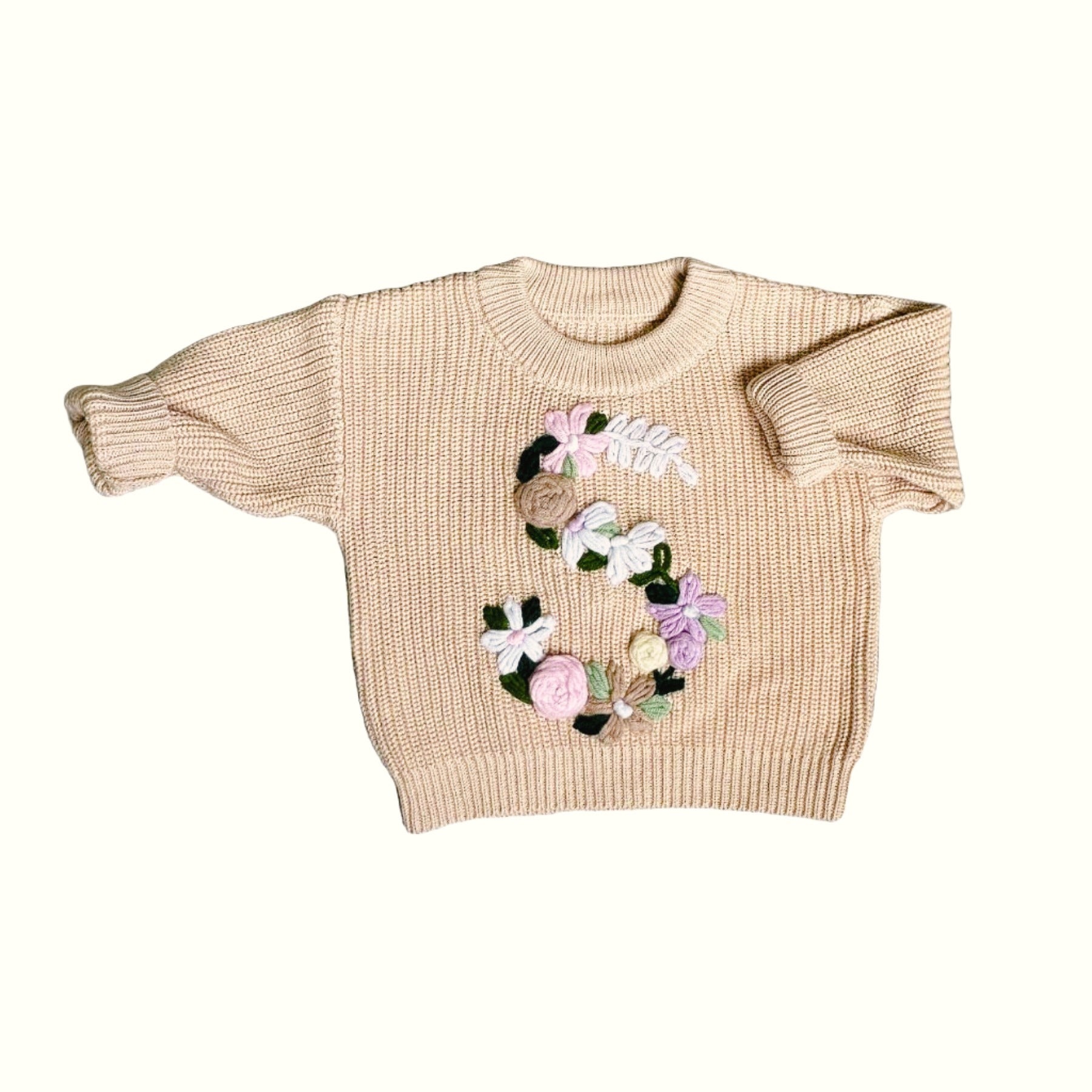 Hand-Embroidered Baby Sweater "S"